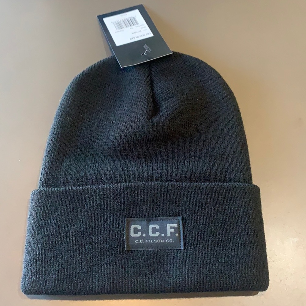 C.C.F. Filson - Black Watch Cap, Hat, Beanie - Made in USA, Acrylic NEW